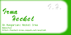 irma heckel business card